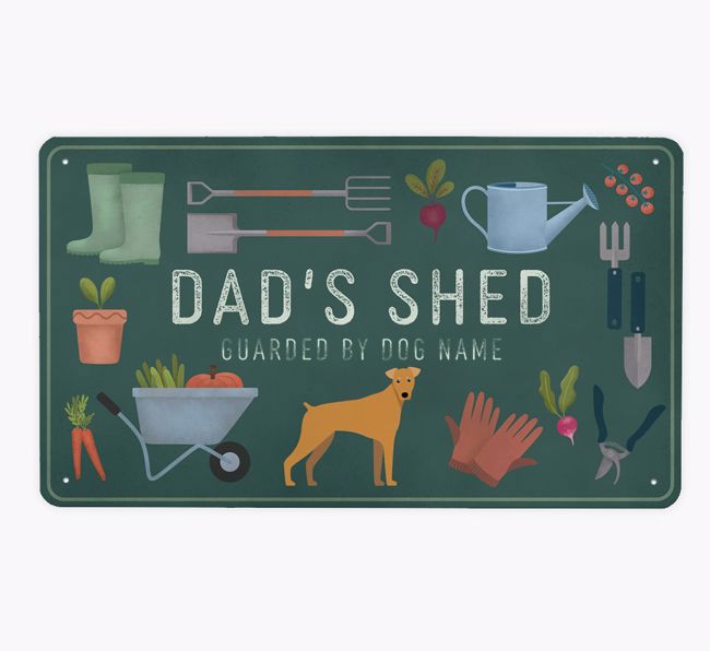 Dad's Shed: Personalized {breedFullName} Metal Garden Sign